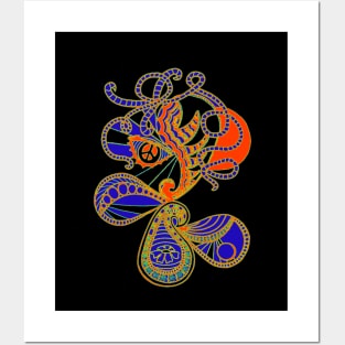 Abstract Peace Flower (Orange) Posters and Art